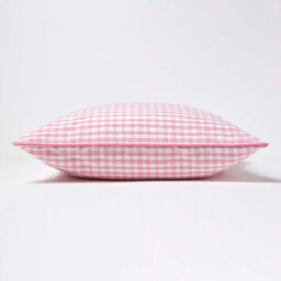 Homescapes Cotton Gingham Check Pink Cushion Cover, 60 X 60 Cm - thumbnail 3