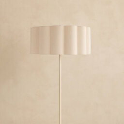 CGC Lighting Cgc Lena Cream Straight Floor Lamp With Large Cream Scalloped Lampshade - thumbnail 2