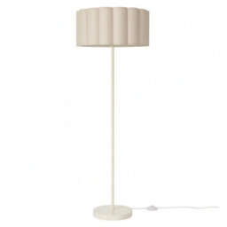 CGC Lighting Cgc Lena Cream Straight Floor Lamp With Large Cream Scalloped Lampshade - thumbnail 3