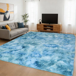 Aspire Homeware Non Slip Tie Dye Teal Shaggy Rug Soft Fluffy, Living Room And Dining Room Rug, (L)230Cm X (W)160Cm - thumbnail 6