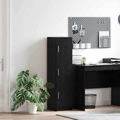 Berkfield Black Oak Sideboard Black Oak Mdf And Wood Veneer Medium - image 1