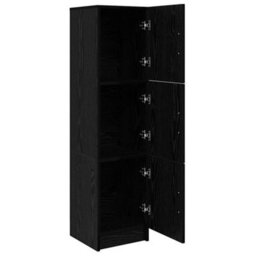 Berkfield Black Oak Sideboard Black Oak Mdf And Wood Veneer Medium - thumbnail 4