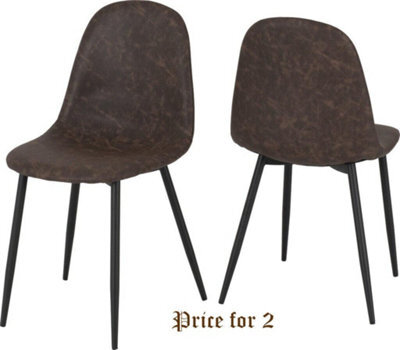 Seconique Athens Chair Brown Faux Leather Priced Per Pair - image 1