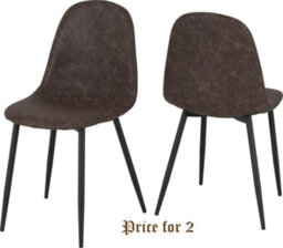 Seconique Athens Chair Brown Faux Leather Priced Per Pair - thumbnail 1