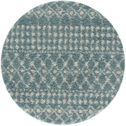 The Rugs Soft Moroccan Diamond Shaggy Rugs And Runners High Pile Duck Egg Blue And Ivory Living Room Kitchen Hallway 1050 - thumbnail 1