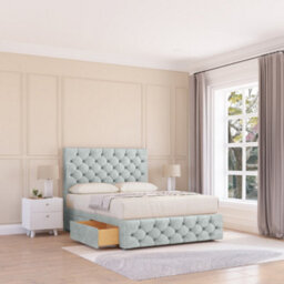 "Sloomy 2Ft6 Watson Naples Silver Bed Set With No Drawers & Footboard, Mattress & 54"" Headboard - Small Single"