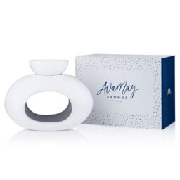 White Ceramic Oval Burner With Removable Bowl - (H) 14 Cm - thumbnail 2