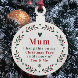 Red Ocean Rememberance Christmas Tree Bauble For Mum Wood Ornament Bauble - thumbnail 3