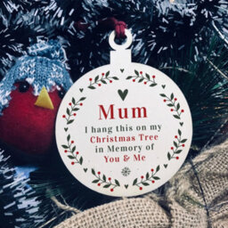 Red Ocean Rememberance Christmas Tree Bauble For Mum Wood Ornament Bauble - thumbnail 1
