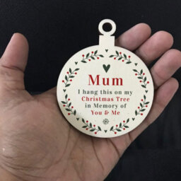 Red Ocean Rememberance Christmas Tree Bauble For Mum Wood Ornament Bauble - thumbnail 5
