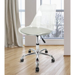 Fusion Living Soho Clear Plastic Dining Chair With Swivel Base Light Grey - thumbnail 5