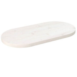 Walplus Table Top White 60X30X2.5 Cm Solid Wood Pine Oval