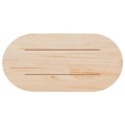 Walplus Table Top White 60X30X2.5 Cm Solid Wood Pine Oval - thumbnail 4