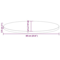 Walplus Table Top White 60X30X2.5 Cm Solid Wood Pine Oval - thumbnail 8
