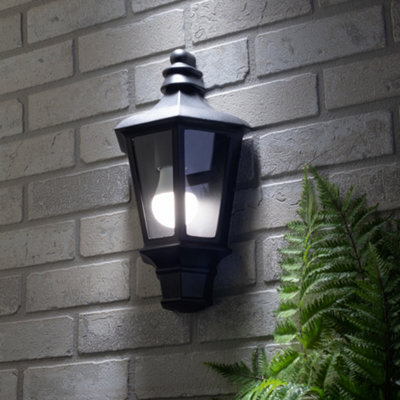Litecraft Perry Black Outdoor Half Wall Lantern - image 1