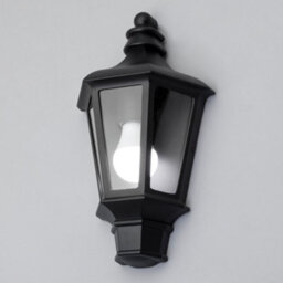 Litecraft Perry Black Outdoor Half Wall Lantern - thumbnail 3