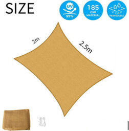 Beige 2X2.5M Rectangular Shade Sail Uv Resistant - thumbnail 2