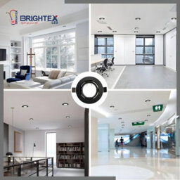 Brightex LED Brightex Pack Of 10 Gu10 Downlight Holder Round Recessed Ceiling Spotlight Fitting Fire Rated Spot Light Ring  Dark Chrome Finish - thumbnail 5