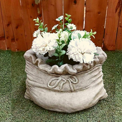 Sack Design Stone Cast Plant Pot Bag Planter