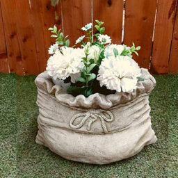 Sack Design Stone Cast Plant Pot Bag Planter - thumbnail 1
