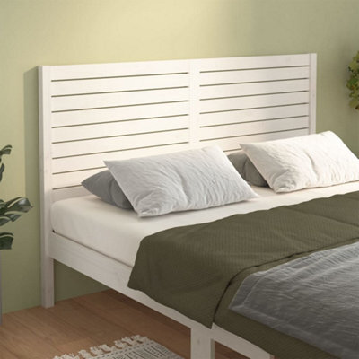 Berkfield Bed Headboard White 146X4X100 Cm Solid Wood Pine - image 1