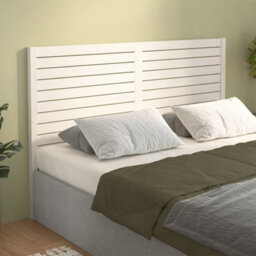 Berkfield Bed Headboard White 146X4X100 Cm Solid Wood Pine - thumbnail 4