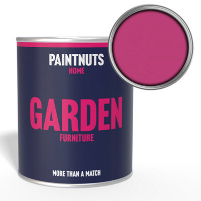 Paintnuts Garden Furniture Fence Shed Table Chairs For Wood Metal & Plastic Weatherproof Matt Paint - Telemagenta - 1L (Ral4010) - image 1