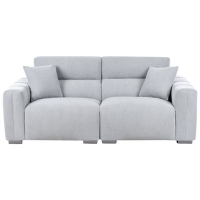 Beliani Sofa 3 Seater Fauskan Fabric Light Blue - image 1