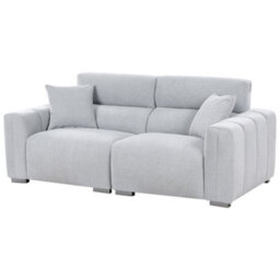 Beliani Sofa 3 Seater Fauskan Fabric Light Blue - thumbnail 4