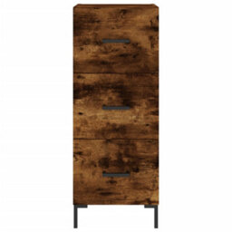 Berkfield Elegant Highboard Smoked Oak 34.5X34X180 Cm Engineered Wood - thumbnail 6