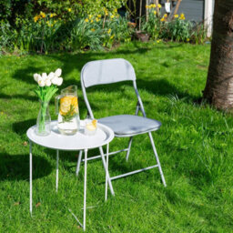 Harbour Housewares Fabric Padded Metal Folding Chairs - Grey - Pack Of 6 - thumbnail 6