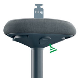 Leitz Ergo Active Standing Stool Chair Posture Comfort Seat Adjustable Furniture In Dark Grey - thumbnail 6