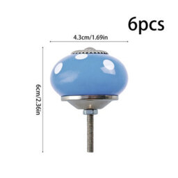 Garden Sanctuary Blue Glazed Ceramic Furniture Knobs Cabinet Knobs Drawer Knobs 6Pcs/pack - thumbnail 6