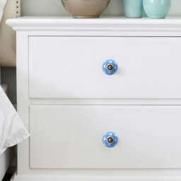 Garden Sanctuary Blue Glazed Ceramic Furniture Knobs Cabinet Knobs Drawer Knobs 6Pcs/pack - thumbnail 3
