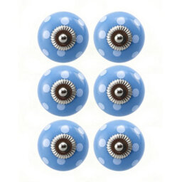 Garden Sanctuary Blue Glazed Ceramic Furniture Knobs Cabinet Knobs Drawer Knobs 6Pcs/pack - thumbnail 2