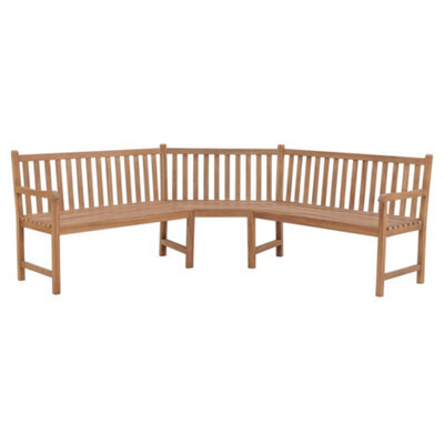 Berkfield Garden Corner Bench 185X185X90 Cm Solid Teak Wood - image 1