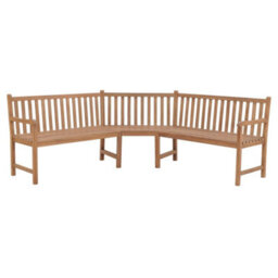 Berkfield Garden Corner Bench 185X185X90 Cm Solid Teak Wood