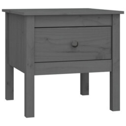 Berkfield Side Table Grey 50X50X49 Cm Solid Wood Pine - thumbnail 2