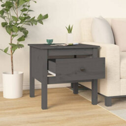Berkfield Side Table Grey 50X50X49 Cm Solid Wood Pine - thumbnail 3