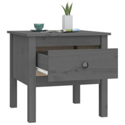Berkfield Side Table Grey 50X50X49 Cm Solid Wood Pine - thumbnail 5