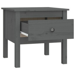 Berkfield Side Table Grey 50X50X49 Cm Solid Wood Pine - thumbnail 7