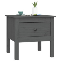 Berkfield Side Table Grey 50X50X49 Cm Solid Wood Pine - thumbnail 4