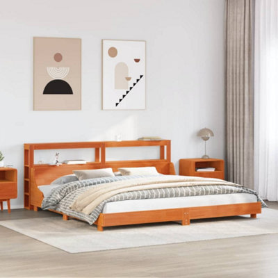 Berkfield Bed Frame Without Mattress Wax Brown 180X200 Cm Super King Solid Wood Pine - image 1