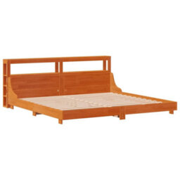 Berkfield Bed Frame Without Mattress Wax Brown 180X200 Cm Super King Solid Wood Pine - thumbnail 3