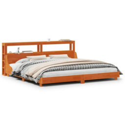 Berkfield Bed Frame Without Mattress Wax Brown 180X200 Cm Super King Solid Wood Pine - thumbnail 2