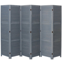 Darphe Grey Folding Solid Wood Room Divider Privacy Screen 6 Panel For Indoor Use 170X240Cm - thumbnail 2
