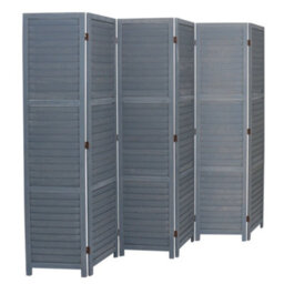 Darphe Grey Folding Solid Wood Room Divider Privacy Screen 6 Panel For Indoor Use 170X240Cm - thumbnail 3