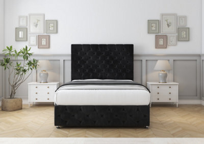 "Comfort Florida Black Naples Divan Bed Base No Drawers - 26"" Strutted & 12"" Footboard 6' Super King" - image 1