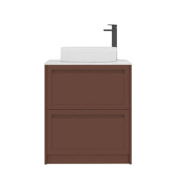 Royal Bathrooms Royal Bathroom Elmore 700mm Terracotta Clay Freestanding Countertop Bathroom Vanity Unit 2 Drawer With Lyon Basin - thumbnail 7