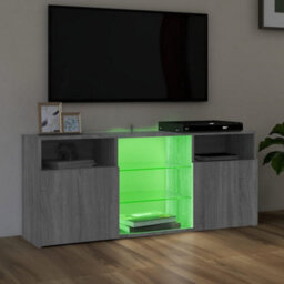 Berkfield Tv Cabinet With Led Lights Grey Sonoma 120X30X50 Cm - thumbnail 4